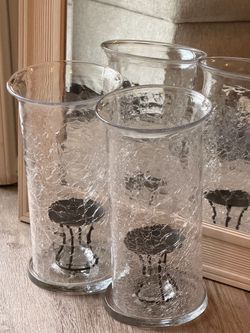 Clear crackle candle holder