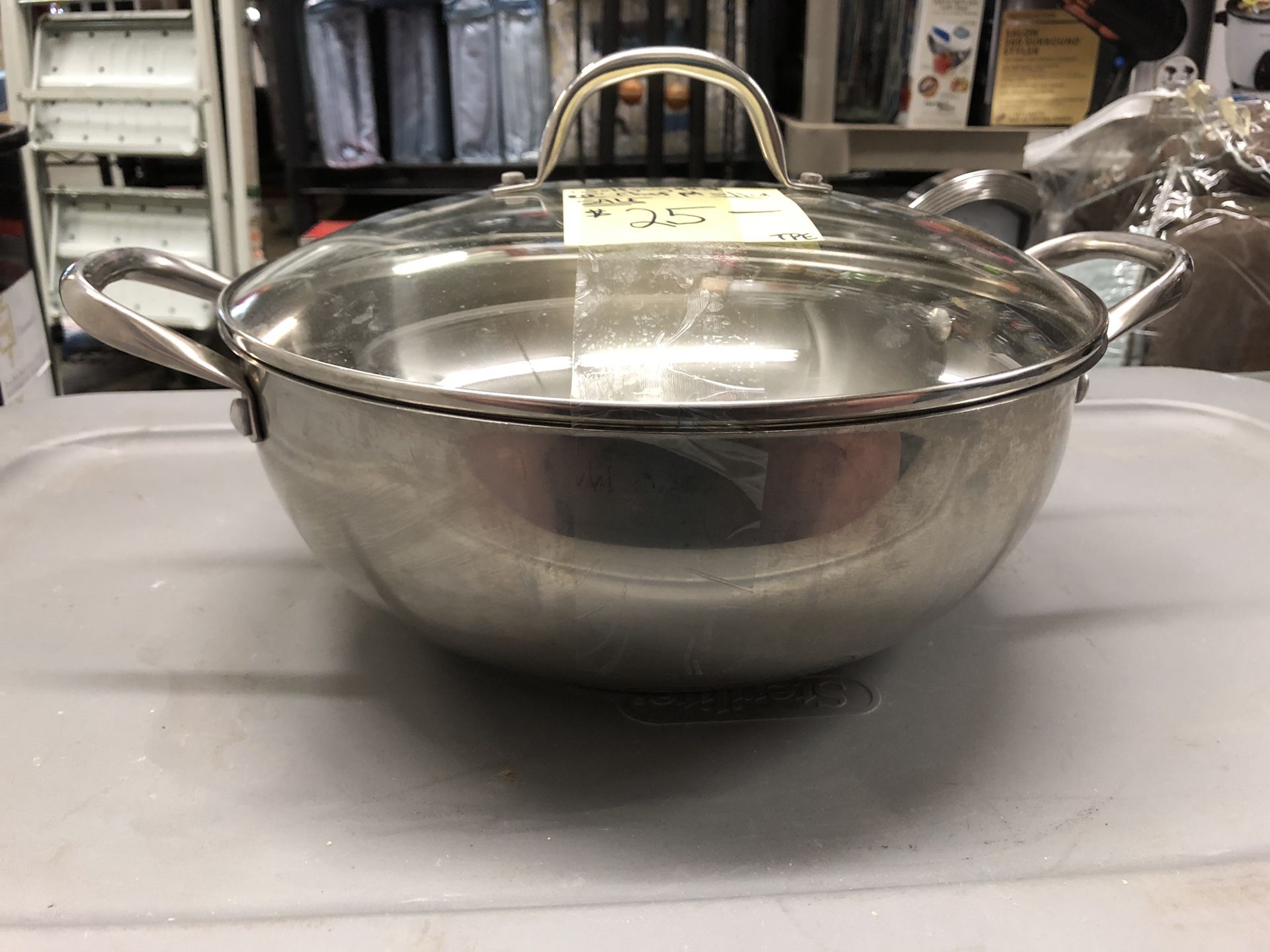 Wolfgang Puck 12 Stainless Steel Chef's Pot with Lid 