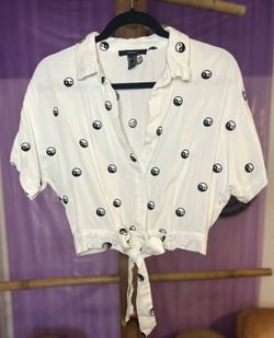 Black And White Yin And Yang Button Up