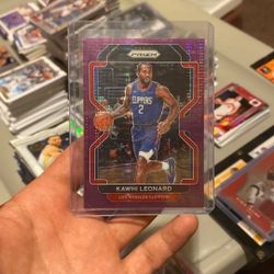 Kawhi Leonard 2021-22 Prizm No. 71 Purple Pulsar /35