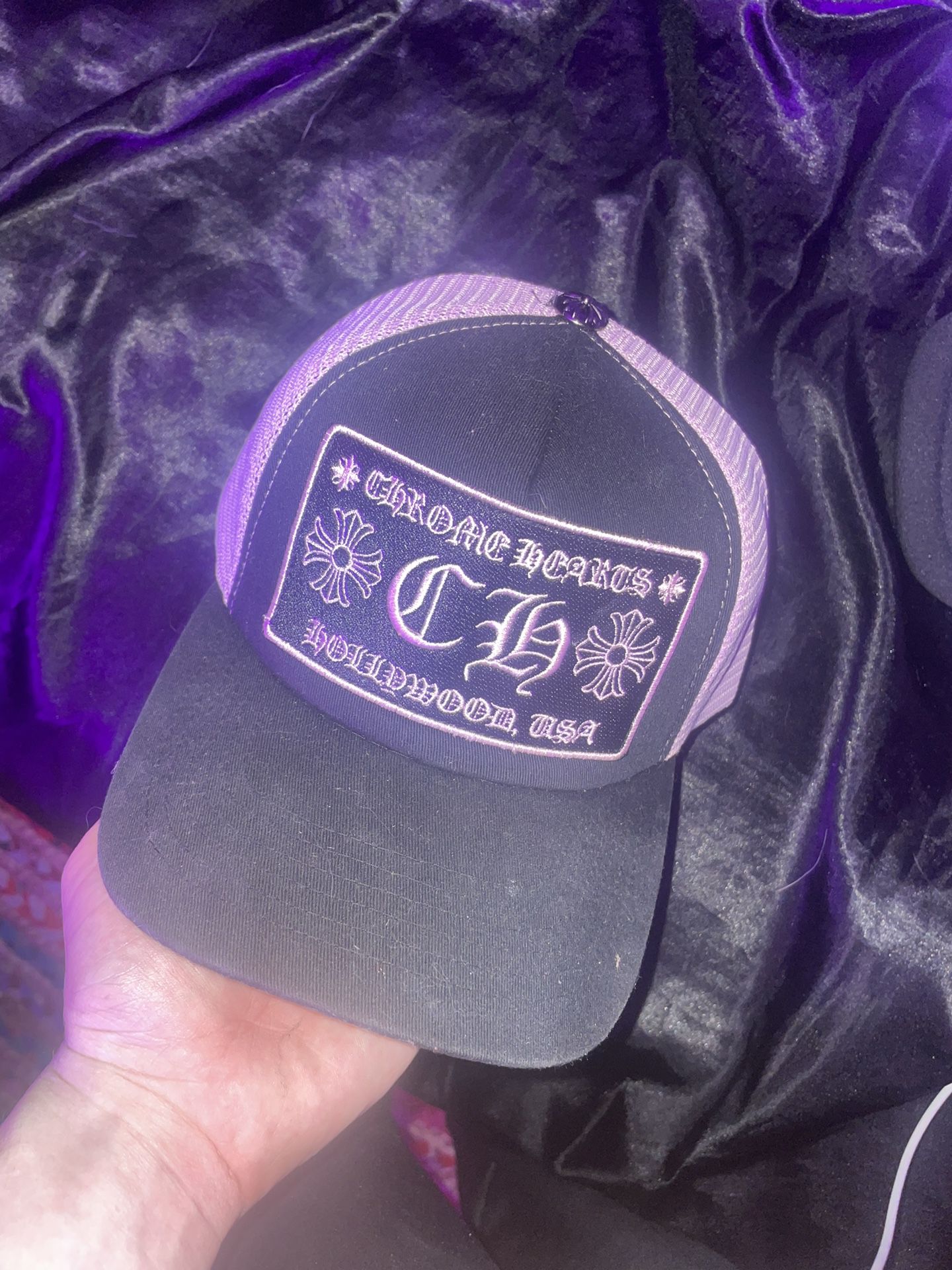pink chrome hearts hat