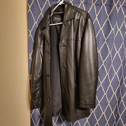 Mens Leather Jacket Long