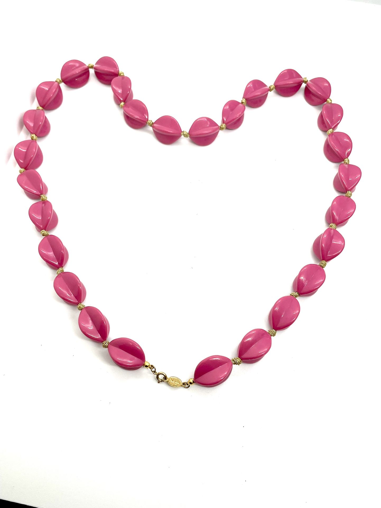 Vintage Napier Pink Beaded Necklace 