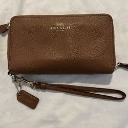 Coach Brown Wristlet