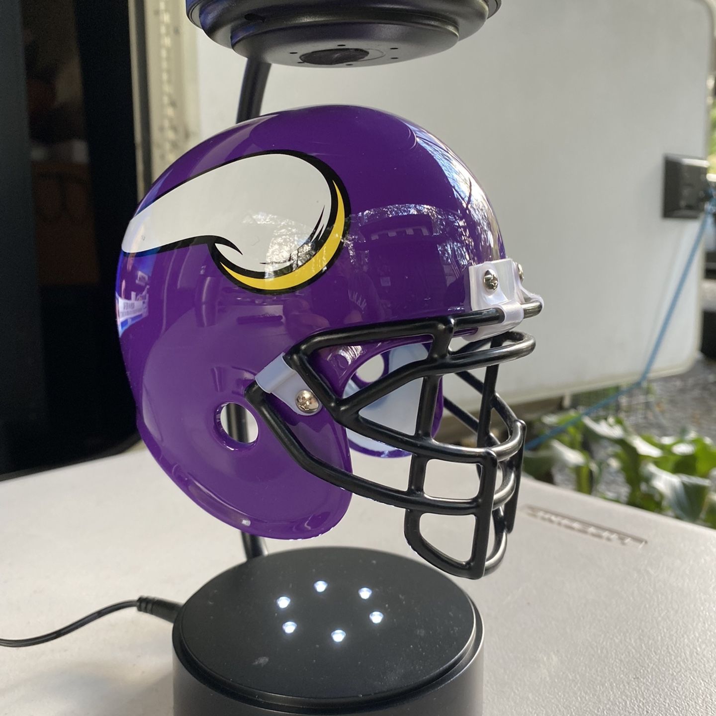 floating mini football helmet Kansas City Chiefs Modeled after the gear worn on the field NFL Mini Chrome Hover Helmet