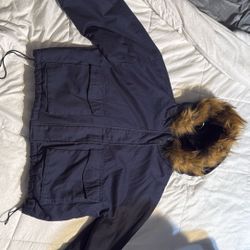 Aeropostale Cropped Parkas Fur Coat Women’s XL