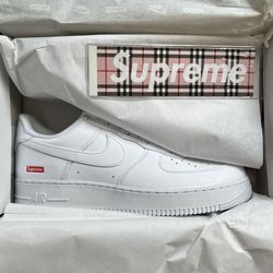 Nike x AF1 Supreme Low White Size 12 Shoes Sneakers Mens Adult Box Logo SP