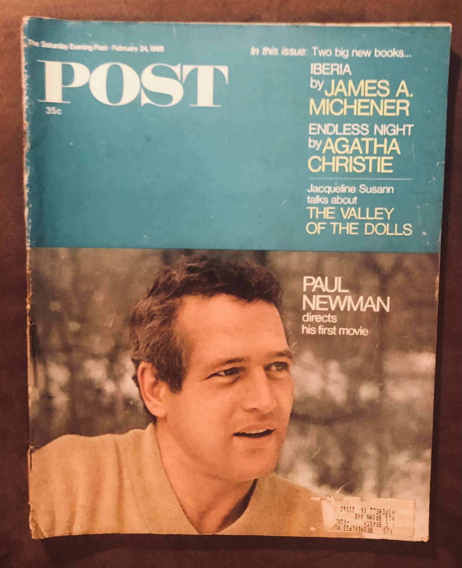 Vintage Post Magazine Paul Newman Feb. 24,1968-Great Stories-Advertising & Photos GC.