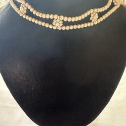 Layered Pearl Choker Necklace