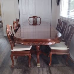 Beautiful Dining Room Table And Eight Chairs