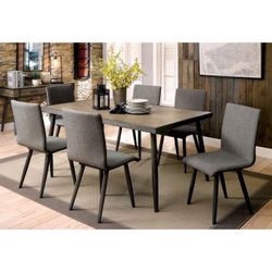 MID CENTURY MODERN 7 PIECE-DINING-TABLE-CHAIRS-SET-MESA SILLAS