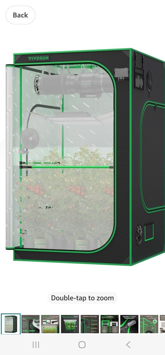 VIVOSUN P448 48"×48"×80" PRO Grow Tent, with Thick 1 inch Poles, Strengthened High Reflective Mylar Oxford Fabric, Extra Hanging Bars & High CFM Kit f