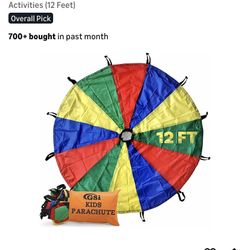 GSi Kids Parachute – 12 ft Rainbow Play Parachute + Accessories (New)