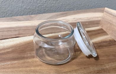 Glass vessels: 12 ct (8oz Lidded Glass Jars) and 22 ct (2oz Screw-on Lidded)