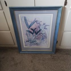 Large Framed  & Matted Watercolor Print By John Thomas