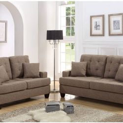 2 PC SOFA SET NEW IN BOX COFFEE COOLOR โ๏ธ1714586,2564