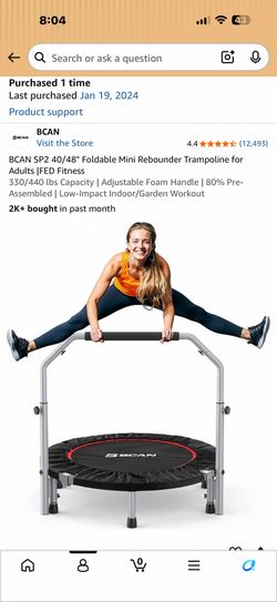 Trampoline  - 48” with adjustable foldable handle
