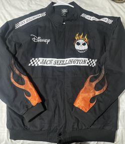 The Nightmare Before Christmas Jack Skellington NBC Flames Racing Jacket Size M