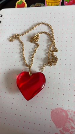 Glass heart necklace