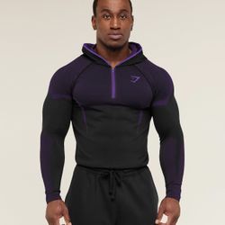 Gym Shark Onyx 5.0 Purple Zip Hoodie Large 