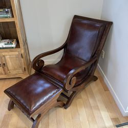 Leather Chair With Ottoman 