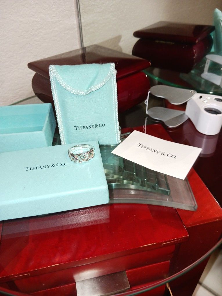 Authentic Tiffany & Co. Paloma Picasso "Loving Hearts " Band Ring