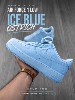 Travis Scott X Nike Blue Ostrich Air Force 1
