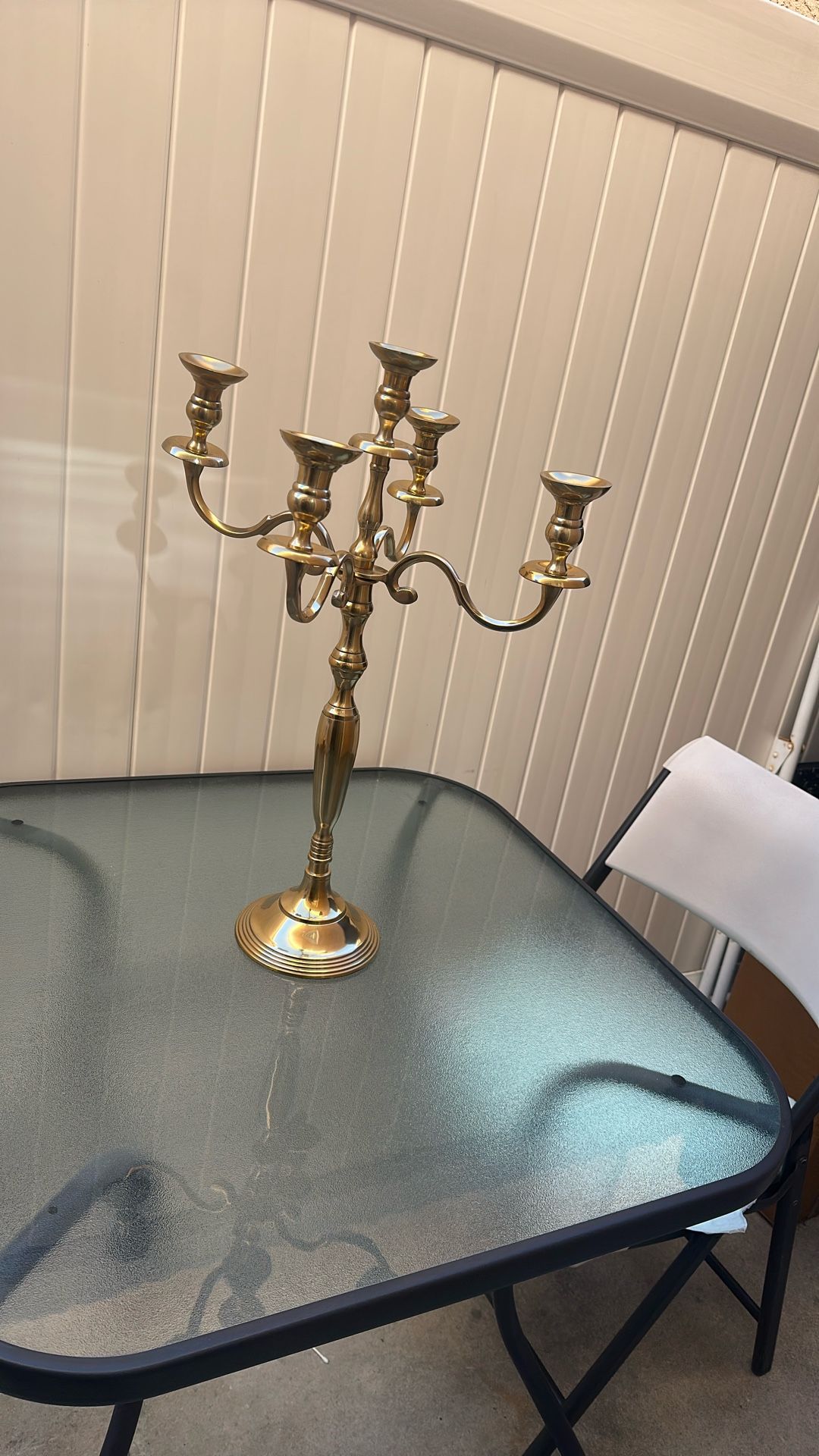 GOLD CANDELABRA 23.5” H