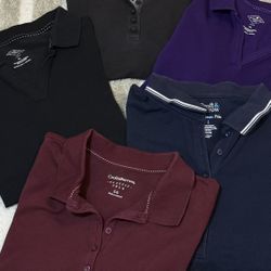 Lot of 5 Women's Polo Shirts Sizes L & PL