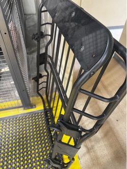 Tyger roof basket with yakima shovel/axe mounts on both sides