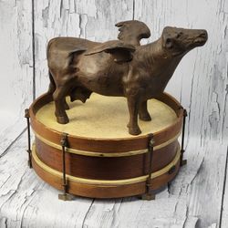 Holy Cow!!! Rustic Cast Iron Flying Cow Statue