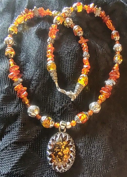 Handmade Beaded Baltic Amber Necklace