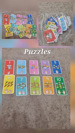 3 part number counting Puzzle Set , educational learning montessori puzzel toddler preschool toy motor skills