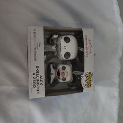 Hallmark POP! Jack Skellington & Zero Christmas Tree Ornaments 