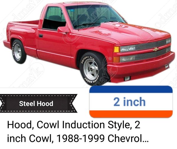 Chevy truck 8898 2 inch cowl hood steel cowl hood new Silverado c/k