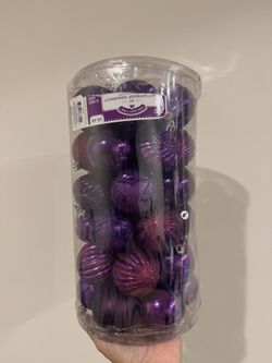 41 Piece Purple Shatterproof Ornaments - Never Used