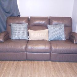3-piece Leather Couch Set (all pieces recline)