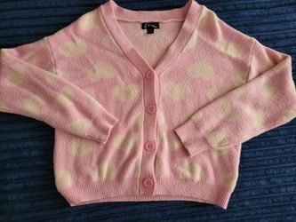 Girls Cropped Heart Cardigan