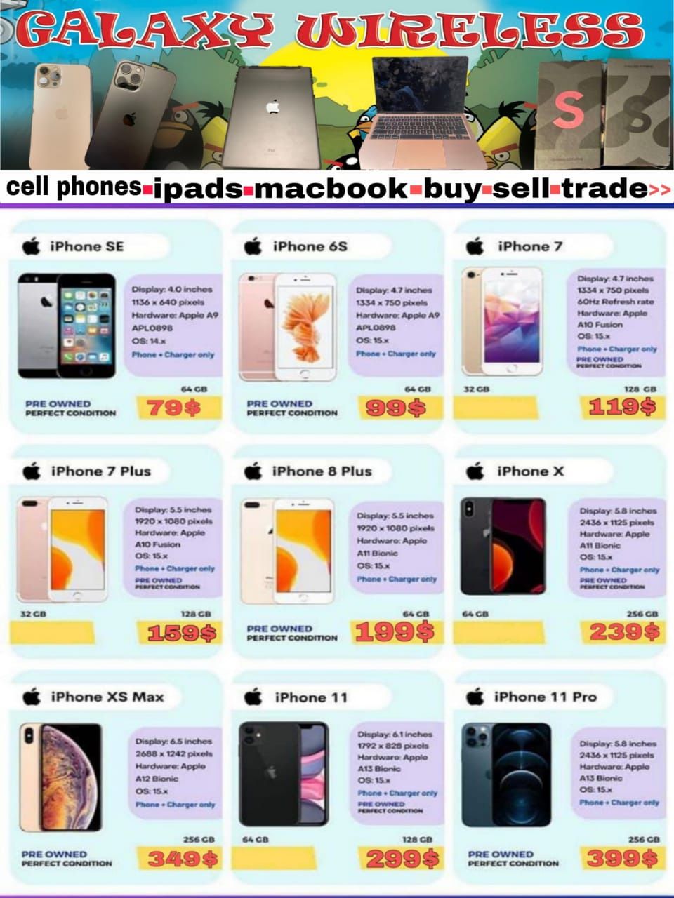 iphone 7 plus 169$ 8 plus 200$ all factory unlocked