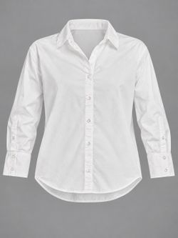 Zara White Long Sleeve Button-Up Shirt