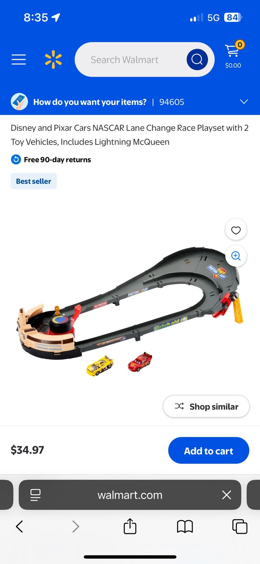 Cars NASCAR Lane Change Race Playset