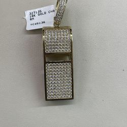 10K Gold Whistle Charm