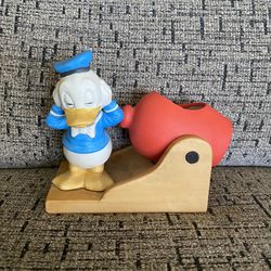 Rare Vintage Donald Duck Shooting a Cannon  Disney Gift-Ware Candle Holder