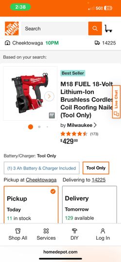 M18 Fuel 18 Volt Cordless Roofing 2 In 1 Nailer (siding)