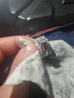 14K White Gold Diamond Bridal Set - 3 Individual Bands (Princess Cut)