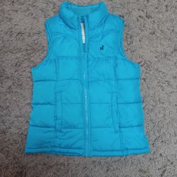 Old Navy Zippered Front Puffer Vest Light Blue Size Medium