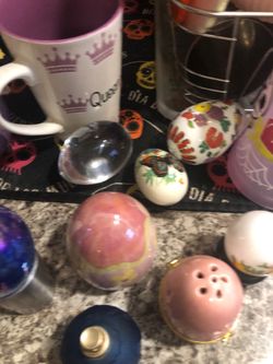 Different types of collection eggs glass
