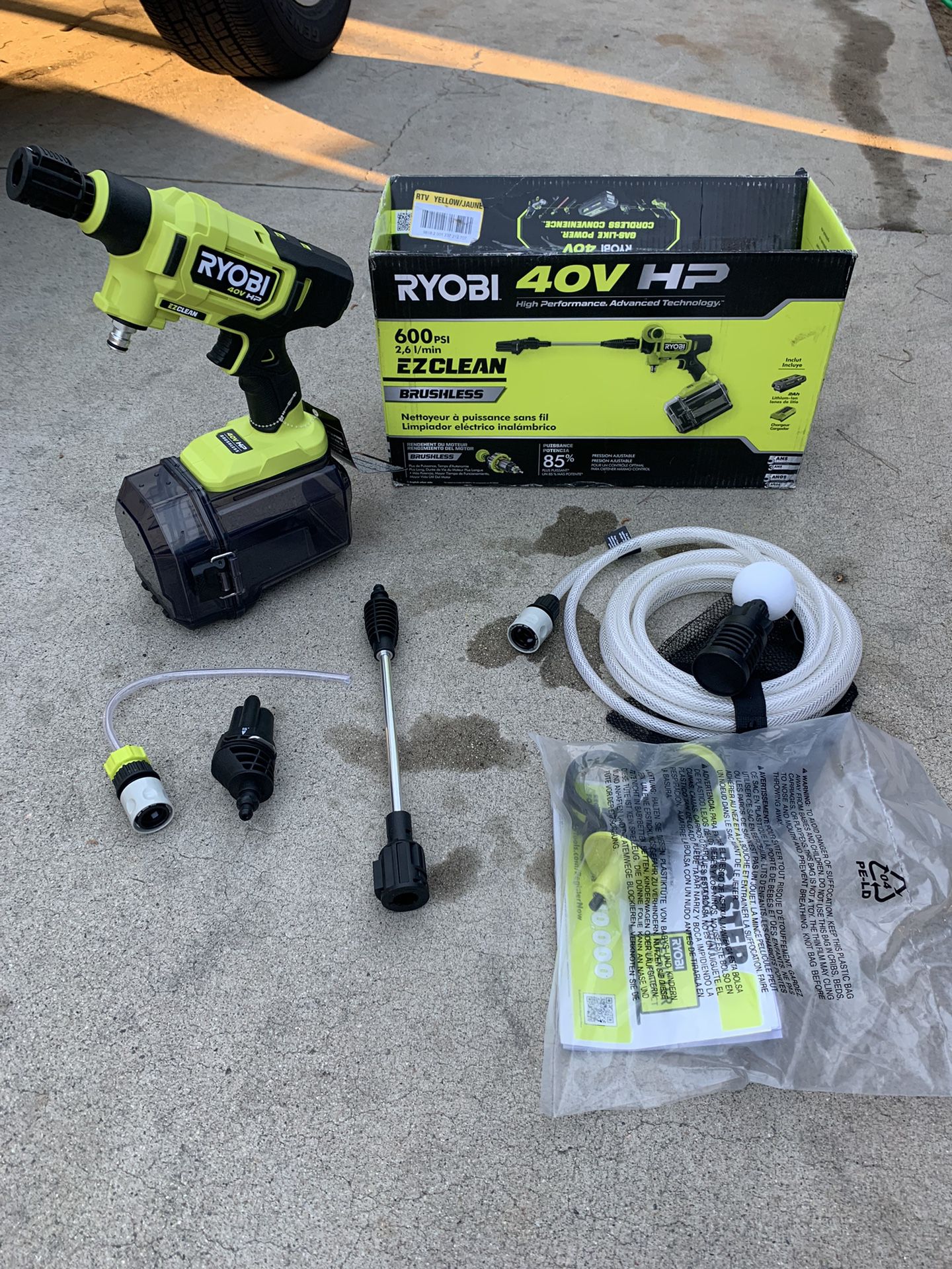 RYOBI 40V HP Brushless EZClean 600 PSI 0.7 GPM Cold Water Electric Power Cleaner (Tool-Only)