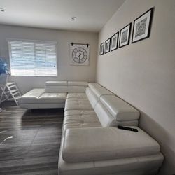 Leather Sofa + Twin Bunk bed