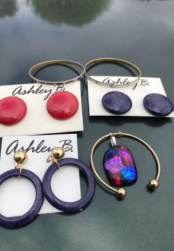 Ear rings,Bracelets and glass necklace charms